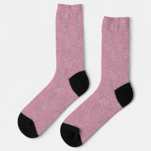 Rosa Silber-Schlangenprint Socken