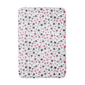  Rosa Silber Schwarze Sterne  Badematte (Vorderseite Vertikal)