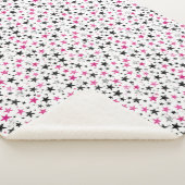 Rosa Silber Schwarze Sterne Sherpadecke (3/4)