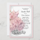 Rosa Silber Sneaker Ball Geburtstagsparty Einladung (Vorderseite)