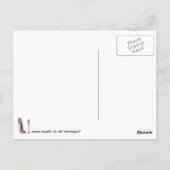 Rosa, silber Sparkle Corkschraube Stiletto Art Postkarte (Rückseite)