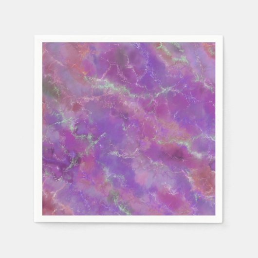 Rosa, Silber und Lila Marmor Serviette (Vorderseite)