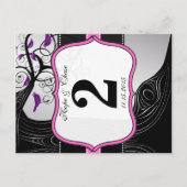 Rosa Silber- und Schwarz-Pflaume-Tischnummer Postkarte (Vorderseite)