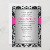 Rosa, Silber und schwarze Einladung des (Rückseite)