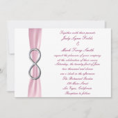 Rosa Silber Unendlichkeit Einladung Hochzeit (Vorderseite)