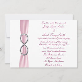 Rosa Silber Unendlichkeit Einladung Hochzeit