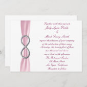 Rosa Silber Unendlichkeit Einladung Hochzeit (Vorne/Hinten)