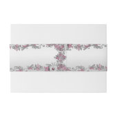 Rosa Silber Weiße Flora Einladungsbanderole (Rückseitenbeispiel)