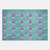 Rosa Silberbäume farbenfrohe Weihnachtsschrift Geschenkpapier Set (Vorderseite 3)