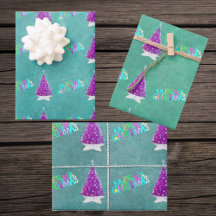 Rosa Silberbäume farbenfrohe Weihnachtsschrift