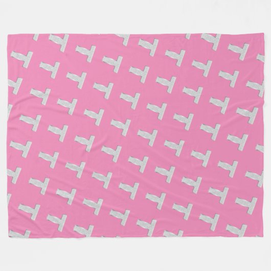 Rosa Silberbrief T Fleecedecke (Vorderseite (Horizontal))