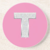 Rosa Silberbrief T Getränkeuntersetzer (Vorne)