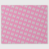 Rosa Silberbuchstabe H Geschenkpapier (Flach)