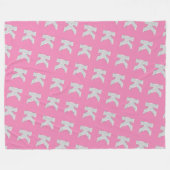 Rosa Silberbuchstabe K Fleecedecke (Vorderseite (Horizontal))