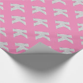 Rosa Silberbuchstabe K Geschenkpapier (Ecke)