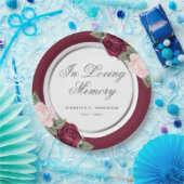 Rosa Silberfarben Wasserfarbenflorale Beerdigung Pappteller (Party)