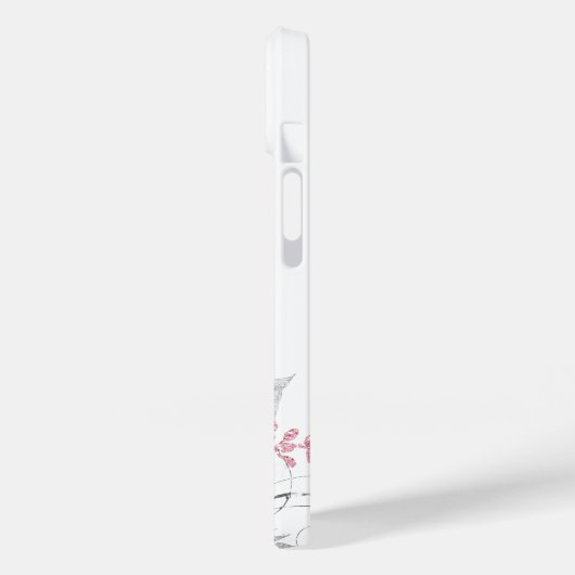 Rosa, silberfarbenes Blattsilber Case-Mate iPhone Hülle (Rückseite / Links)