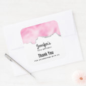 Rosa & Silberne Imitate Glitzer Border Stilvoll Ge Quadratischer Aufkleber (Umschlag)