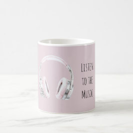 Rosa silberne Ohrhörer Kaffeetasse