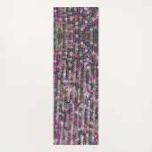 Rosa silberne Pailletten | Glitzer-Muster Yogamatte (Rückseite)