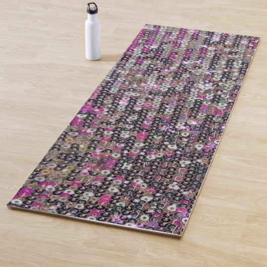 Rosa silberne Pailletten | Glitzer-Muster Yogamatte (Beispiel)