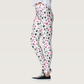 Rosa Silberne Schwarze Sterne Leggings (Links)