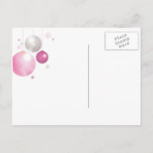 Rosa, Silberne Weihnachtsbälle Abendessen Party Einladungspostkarte (Rückseite)