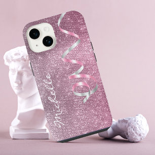 Rosa silberner Glitterband-Glam-iPhone-14-Hülle iPhone 14 Hülle