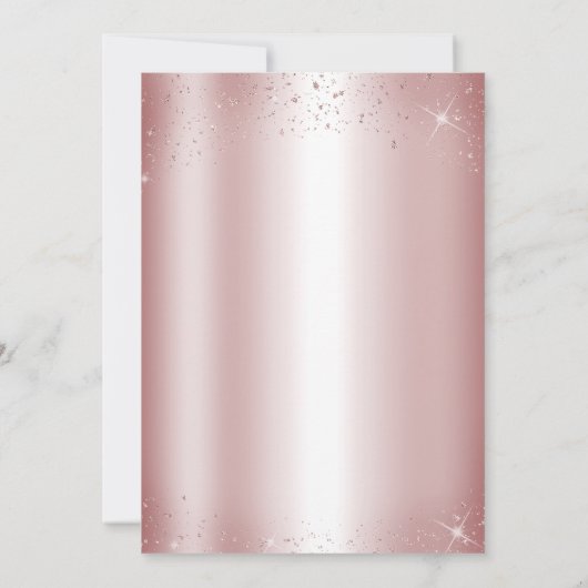 Rosa Silberner Glitzer Prinzessin Tiara Sweet 16 Einladung (Rückseite)