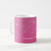 Rosa silberner glitzernder Funkelsträhnen Kaffeetasse (Vorderseite Links)