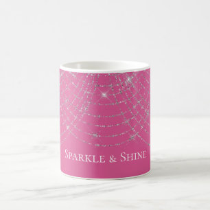 Rosa silberner glitzernder Funkelsträhnen Kaffeetasse
