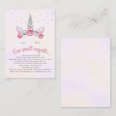 Rosa silbernes Einhorn-Gesicht holen eine Begleitkarte (Vorne/Hinten)