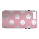 Rosa, Silberpolka-Punkte Case-Mate iPhone Hülle (Rückseite (Horizontal))