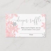 Rosa Silberschneeflocke Babydusche Windelpreisverl Begleitkarte (Vorderseite)