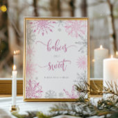 Rosa Silberschneeflocken Babys sind süßes Poster