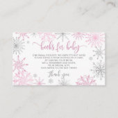 Rosa Silberschneeflocken Begleitkarte (Vorderseite)