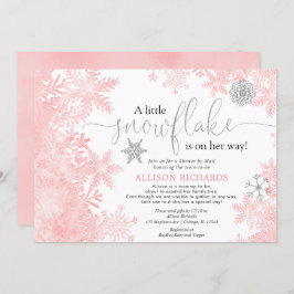Rosa Silberschneeflocken Dusche von Mail Babydusch Einladung
