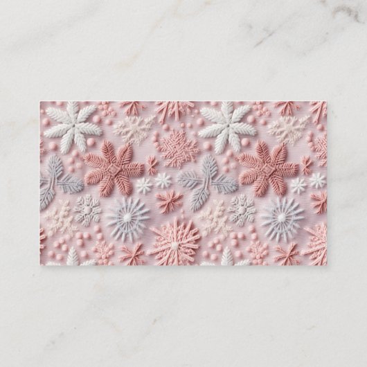 Rosa Silberschneeflocken Wie groß ist Mama's Bauch Begleitkarte (Rückseite)