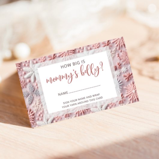 Rosa Silberschneeflocken Wie groß ist Mama's Bauch Begleitkarte