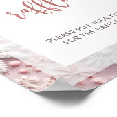 Rosa Silberschneeflocken Windelwinddusche Poster (Ecke)