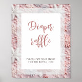 Rosa Silberschneeflocken Windelwinddusche Poster (Vorne)