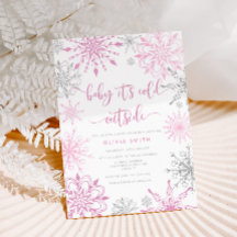 Rosa Silberschneeflocken Wintermädchendusche