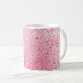 Rosa Silbersterne Kaffeetasse (VorderseiteRechts)