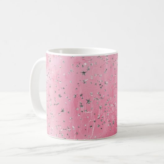 Rosa Silbersterne Kaffeetasse (Vorderseite Links)