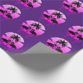 Rosa Silhouette Flamingos Bird Geschenkpapier (Ecke)