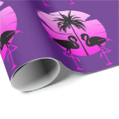 Rosa Silhouette Flamingos Bird Geschenkpapier (Rolleneckpunkt)