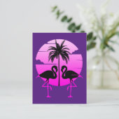Rosa Silhouette Flamingos Bird Postkarte (Stehend Vorderseite)