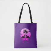 Rosa Silhouette Flamingos Bird Tasche (Vorderseite)