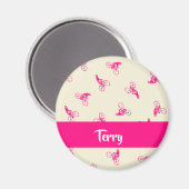 Rosa Silhouette Magnet (Vorderseite/Rückseite)