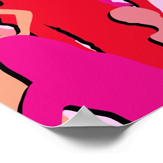 Rosa Silhouette Poster (Ecke)